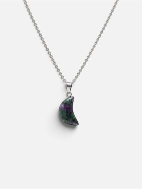 RUBY ZOISITE MOON NECKLACE